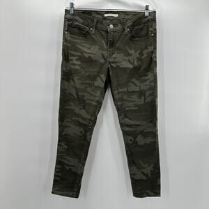 Levis Jeans Womens 31 Green Camo‎ 711 Skinny Stretch Midrise Casual